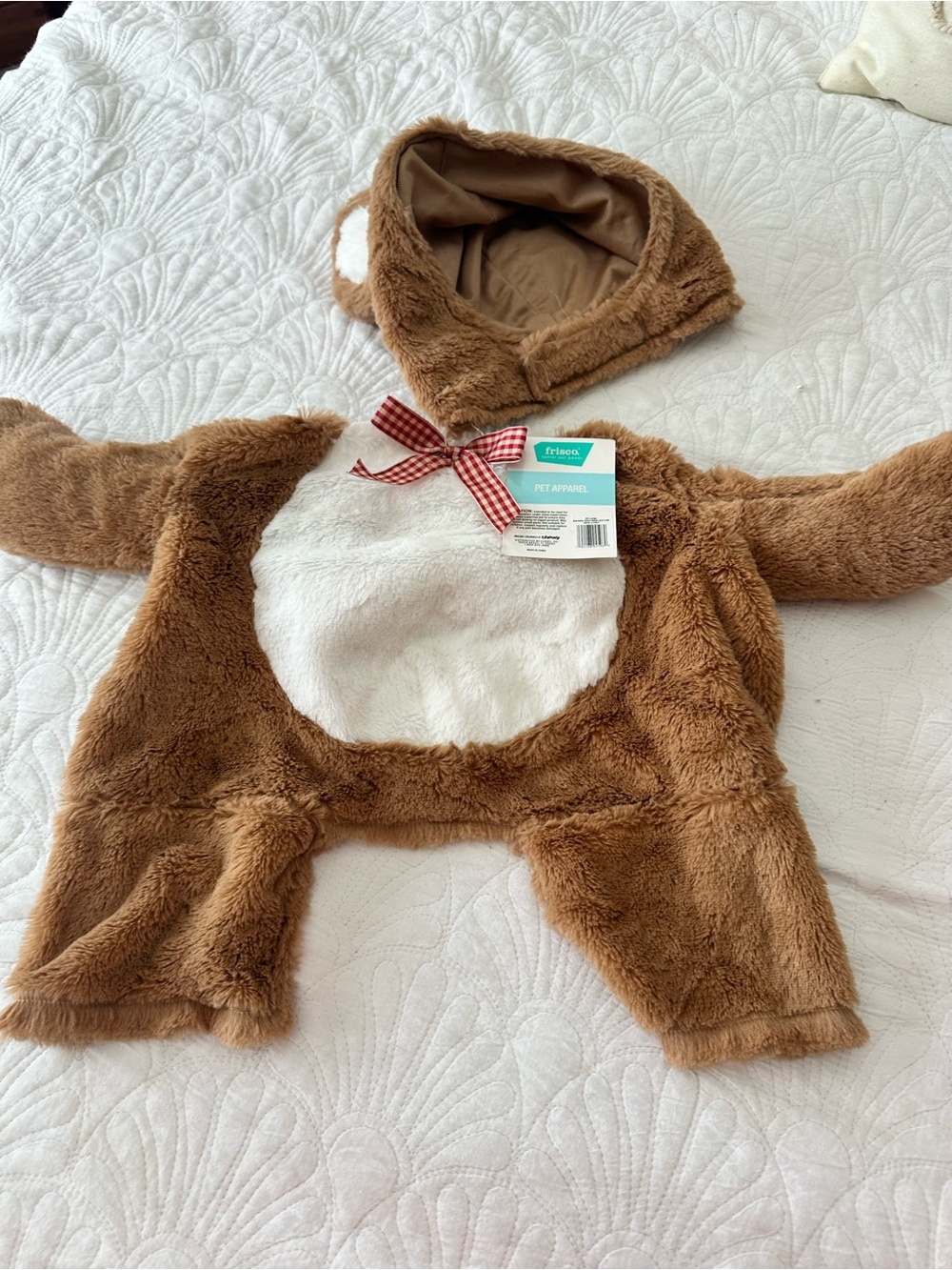 Petco pet Brown Bear Costume Hoodie with White Belly